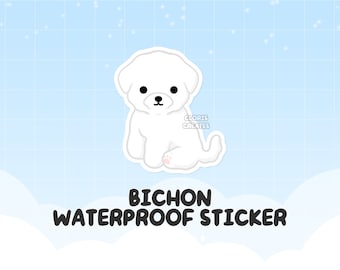 Planner and Card Sticker BICHON DOG Die-cut Sticker Laptop and Water Bottle Sticker Pet Sticker
