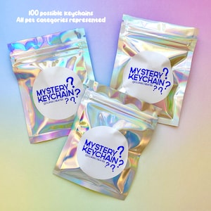 Animal Keychain Mystery Blind Bag | Discounted Pet Keyring Bundle | Random Animal Glitter Acrylic Charms