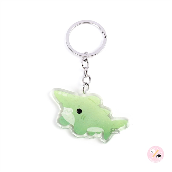 Goblin Shark Acrylic Glitter Keychain | Kawaii Chibi Marine Animal