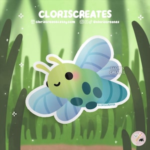 Blue Dragonfly Waterproof Die Cut Sticker | Kawaii Chibi Insect Laptop Bottle Decal | Cute Cartoon Bug Lover Entomologist Zoo Souvenir Gift