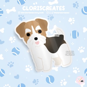 Wire Fox Terrier Dog Breed Waterproof Vinyl Sticker | Kawaii Chibi Animal Art Decal | Cute Cartoon Puppy Pet Memorial Gift