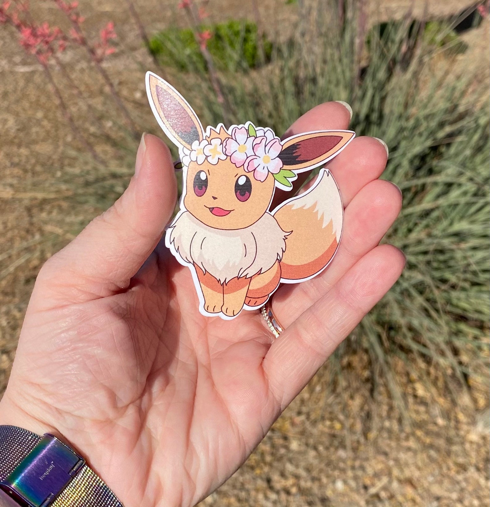 Eevee Flower Crown Sticker Etsy