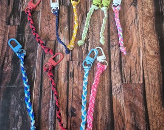 Braided colourful cord keychain