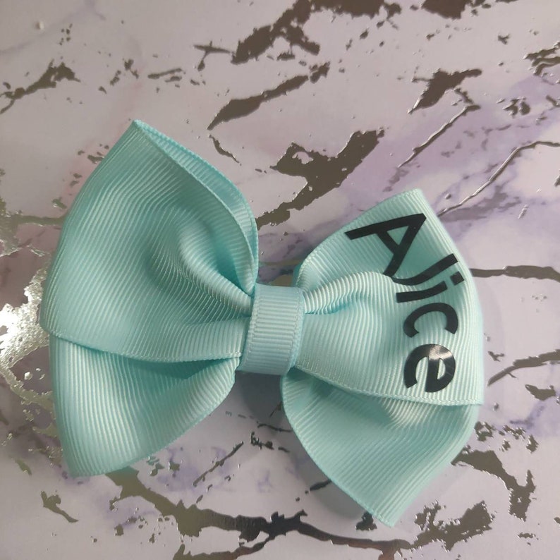 hair bows for girls Personalised ribbon bow name bows