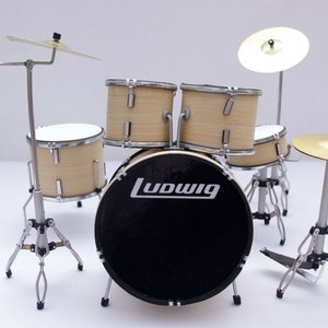 Miniature Drum Kit Natural Replica Musical Instruments Display Exclusive