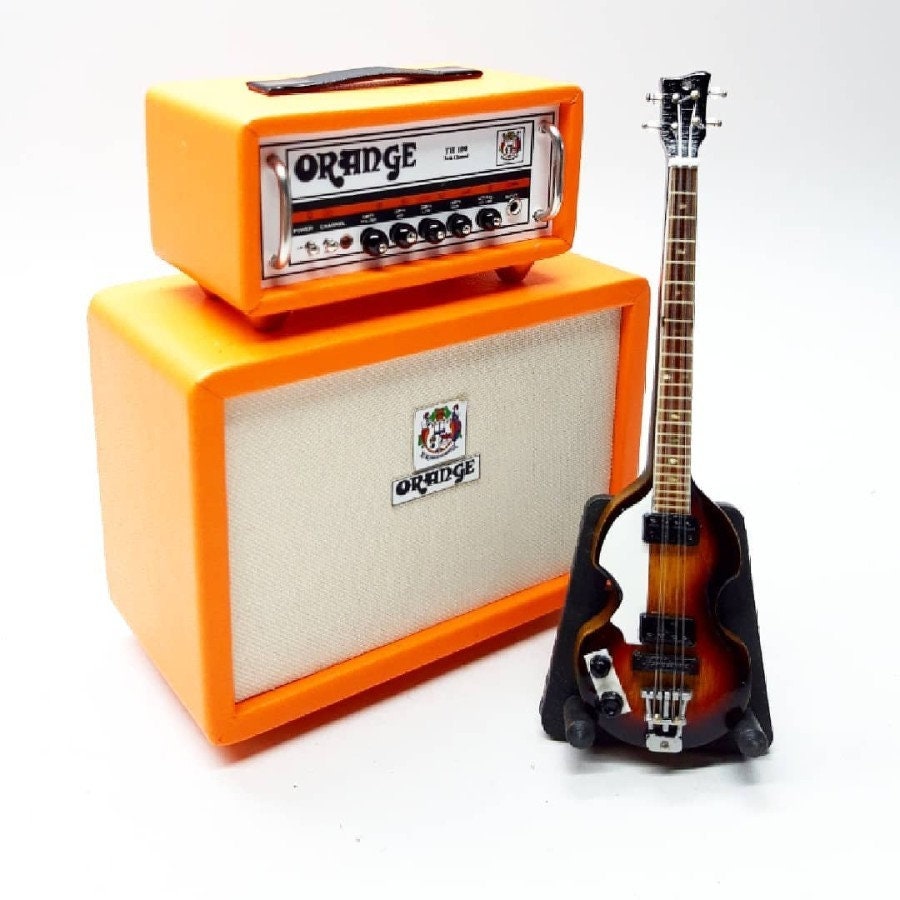 Miniature Sound Amplifier 2 stage + Miniature Bass scale 1/12 Instrument Musical Display Gift