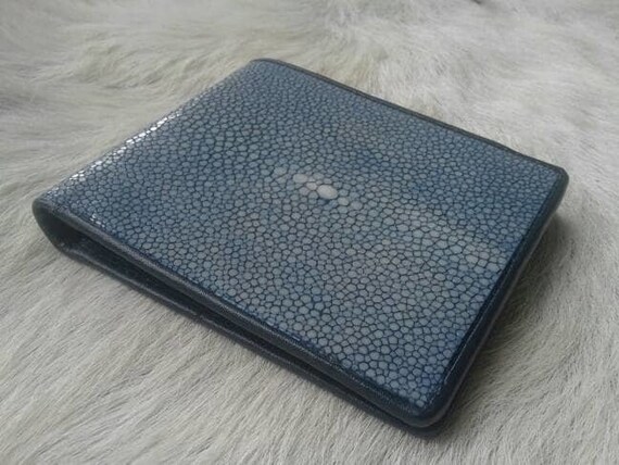 Genuine Stingray Wallets Skin Leather Bifold Money Clip Black Blue Men/'s Wallets