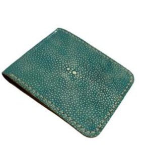 Men&#39;s Wallet Polish Blue Premium Genuine Stingray Leather Handmade Gift