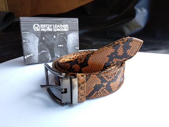 Genuine Python Buckle Elegant White handmade Genuine Python Snake Skin