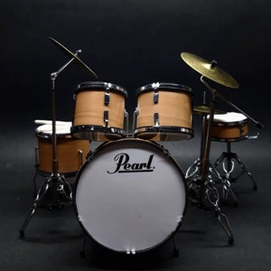 Miniature Drum Kit Natural Beige Musical Instruments Display Exclusive Gift