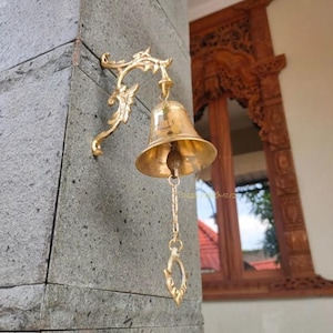 Doorbell Antique Vintage Doorbell Solid Brass Carving Stem Gold Color Iron DoorBell Available Door Bell Brass Farm Accessories Handmade