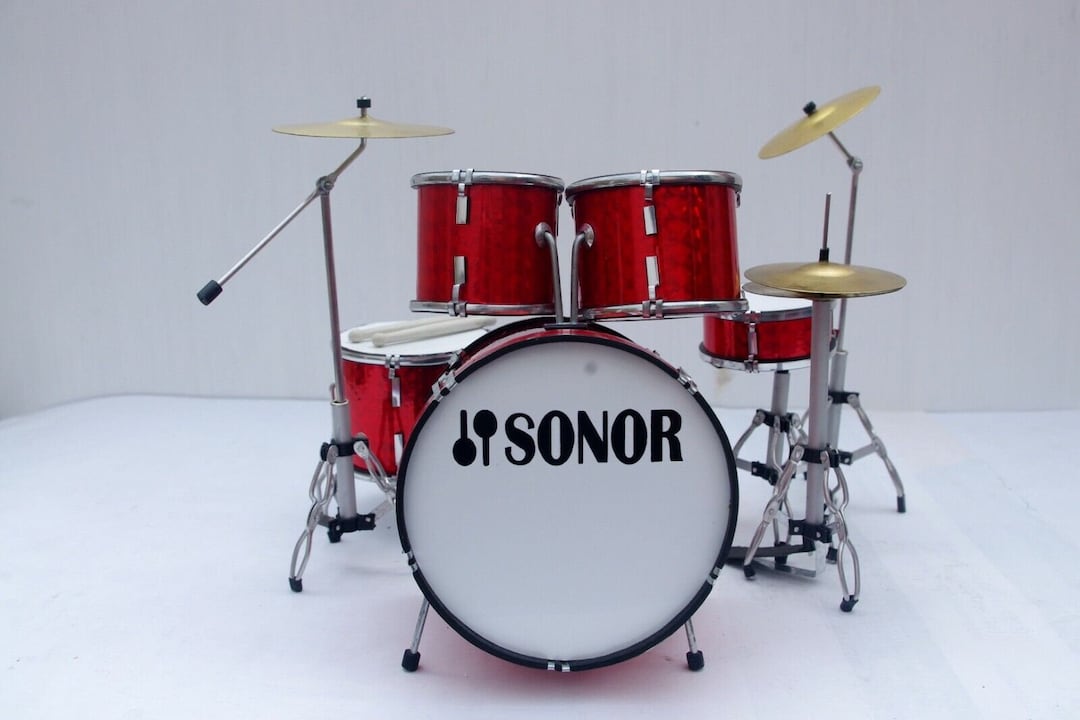 Miniature Drum Kit Red Replica Instrument Musical Display Gift 1:12 - Etsy