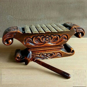 Gamelan 7-tones Saron Gangsa Traditional Musical Instrument with Wood Carving Indonesian Cultures & Ethnicities Gift