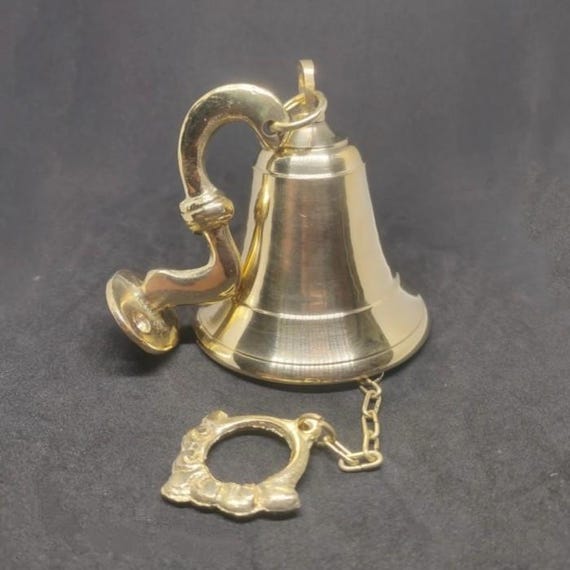 Glocke Klingel Messing Poliert Aufhängeloch Kette Italien Polierte Messing- Glocke Mit Aufhängeloch Und Kette - Vorgröße, Ideal Für Dekoration Oder Als Signal Schiffsglocke Outdoor