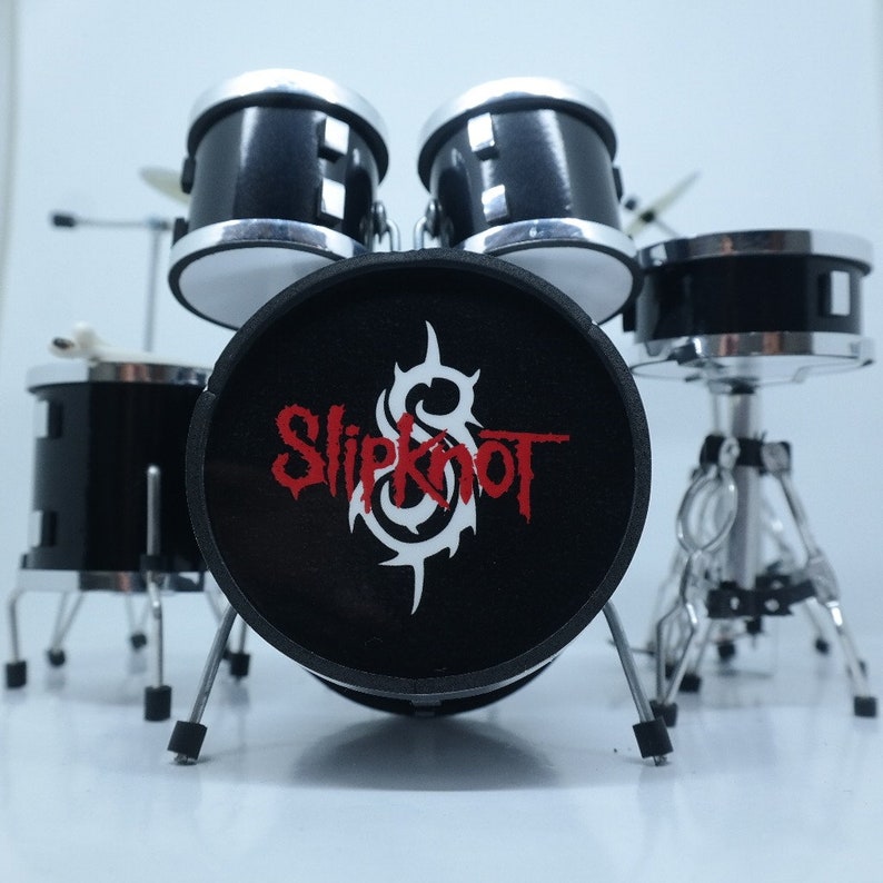 Miniature Drum Set Replica Black Instrument Musical Display Etsy