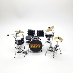 Miniature Drum Set Rock Mini Black 1:12 Instrument Musical Display Gifts