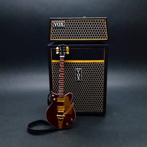 Miniature Guitar + Miniature Amplifier Sound 2 Stage  Instrument Music Display