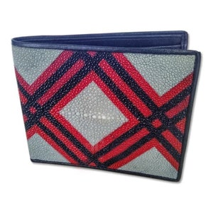 Stingray Skin Wallet Line Motief originele echte leer nieuwe handgemaakte