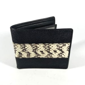 La cartera de cuero Stingray y la cartera de serpiente combinan cuero genuino doble hecho a mano