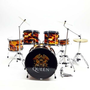 Miniature Drum Kit Rock Star Fire Signature Instrument Display Gift