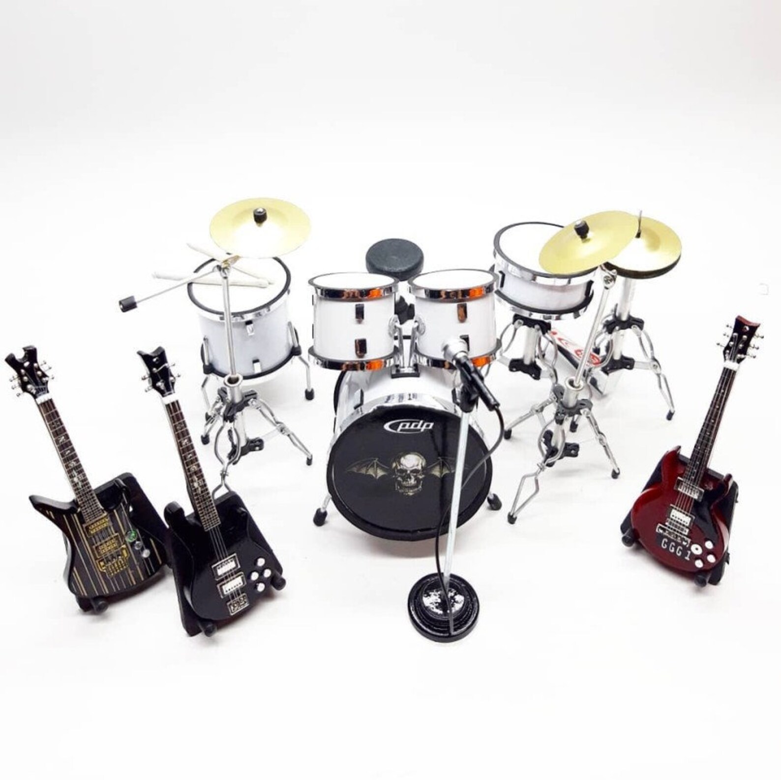 Miniature Drum and Guitars Mic Set Band Rock Star Signature Etsy
