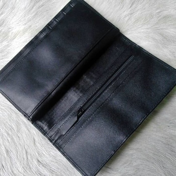 Long Wallet Black Wallet Stingray Skin Thorns Leather Long Wallet Black Wallet Stingray Skin Thorns Leather