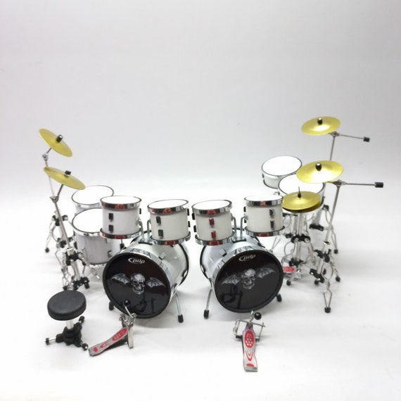 ミニチュアドラムコントラバスホワイトセット1:12楽器