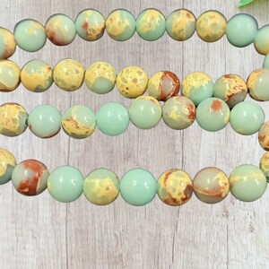 Agalmatolite Bracelet Natural Stone Bracelet Stretch Bracelet Blue African Opal Bead Bracelets, 8mm bead