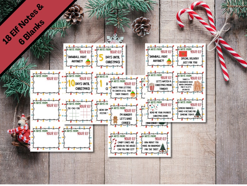 Elf Notes Printable | Elf Cards Template | Customizable Letter Elf Door ...