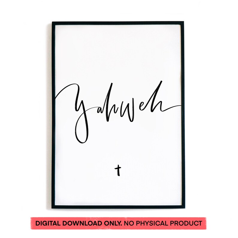Yhwh Lettering Yahweh Printable Artwork, Bible Verse Prints, Christian Art Prints ...