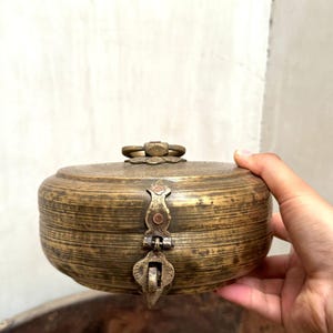 Vintage Brass Home Decor : Vintage Brass Indian Tiffin Carrier