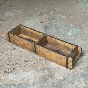 Vintage Holz doppelseitige Ziegelform König, rustikale Holzform, handgefertigte Aufbewahrungsbox Fall, Holz Herzstück, Cottage Bauernhaus dekorativ