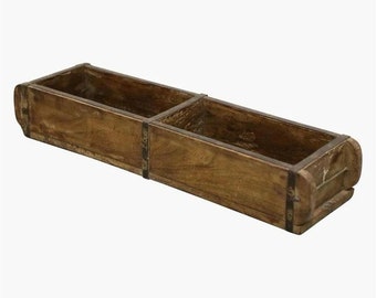 Molde de ladrillo de madera vintage de doble cara: Decoración rústica de granja