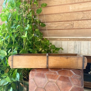 Vintage Holz doppelseitige Ziegelform König, rustikale Holzform, handgefertigte Aufbewahrungsbox Fall, Holz Herzstück, Cottage Bauernhaus dekorativ