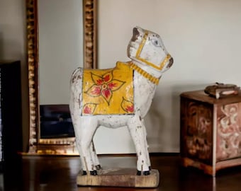 Painted Indian Nandi Bull Figurine From Rajasthan - Ca 1920 Painted Indian Nandi Bull Figurine From Rajasthan - Ca 1920