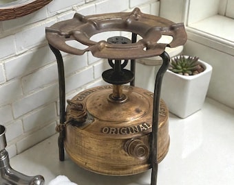 Estufa de gas vintage/Estufa de campamento de latón/Calentador de queroseno para camping/Calentador de metal nostálgico/Lámpara de queroseno/Iluminación decorativa/Lámparas de aceite manuales, arte antiguo