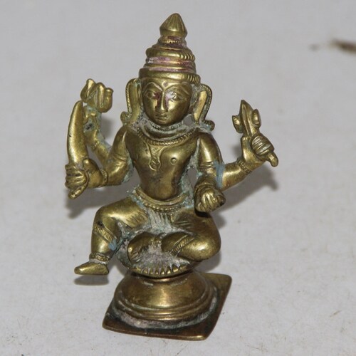 1850's Vintage shops Old Brass Handcrafted Hindu God Figure Statue 10789