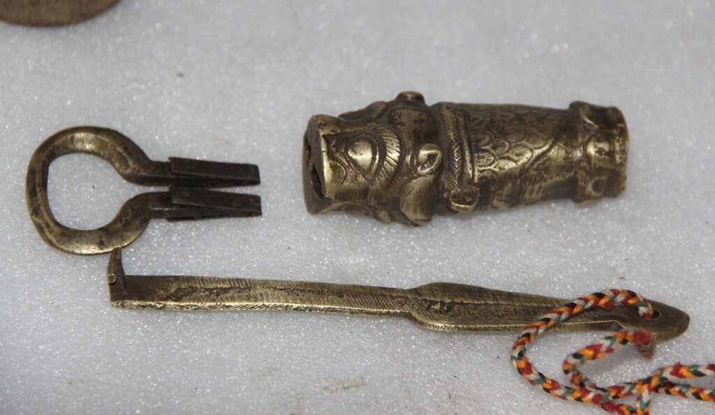 Handmade Lock Tricky Door Lock, Vintage Home Decor, Pig Brass Locks & Key, Handmade ...