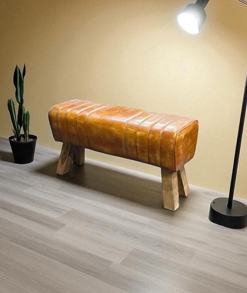 Leather Bench, Solid Entryway Bench, End Of Bed Bench, Window Bench