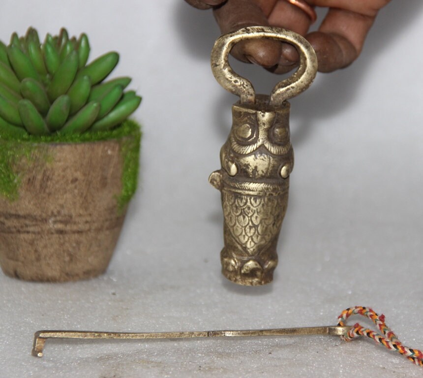 Handmade Lock Tricky Door Lock, Vintage Home Decor, Pig Brass Locks & Key, Handmade ...