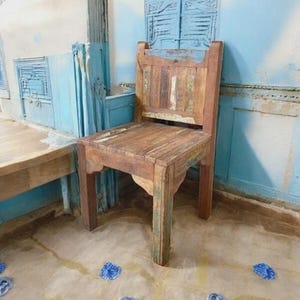Silla infantil de madera reciclada: decoración vintage shabby chic imagen 1