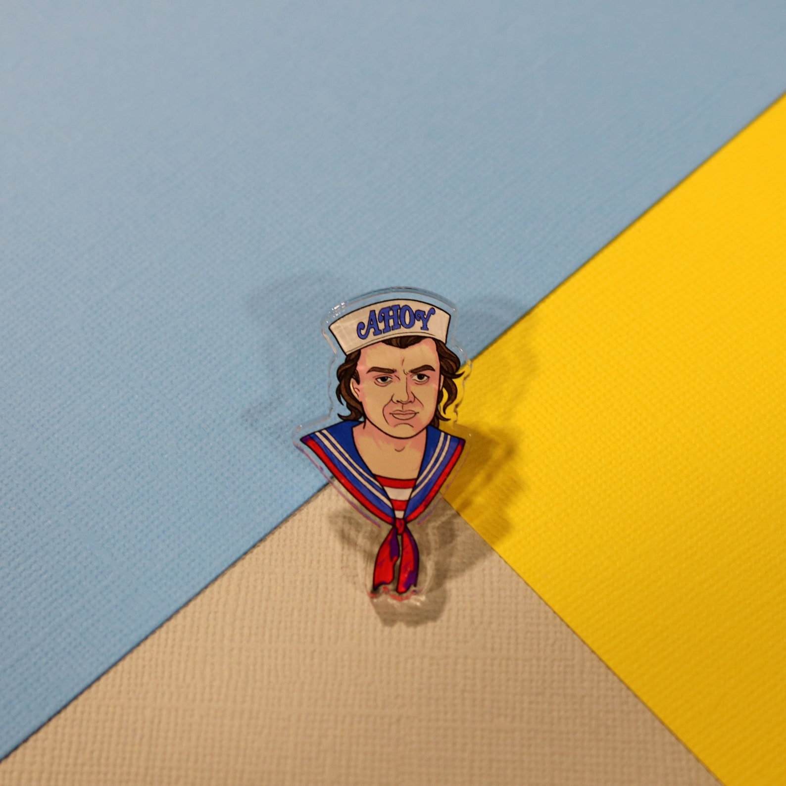 Steve Harrington Scoops Ahoy Stranger Things 3 Acrylic Pin // Etsy