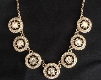 Halo Pave Circle necklace