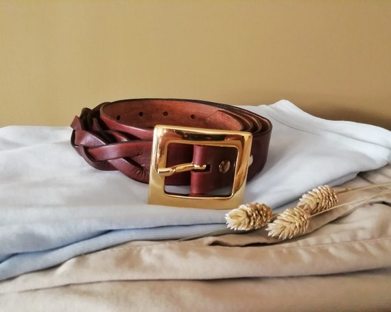 Buy Plus Size Belts in Brown Color, Braided Belt for Women, Gold Buckle  Ladies Belts, Leather Dark Brown Belt, Design Belt, Birthday Gifts Online  in India 