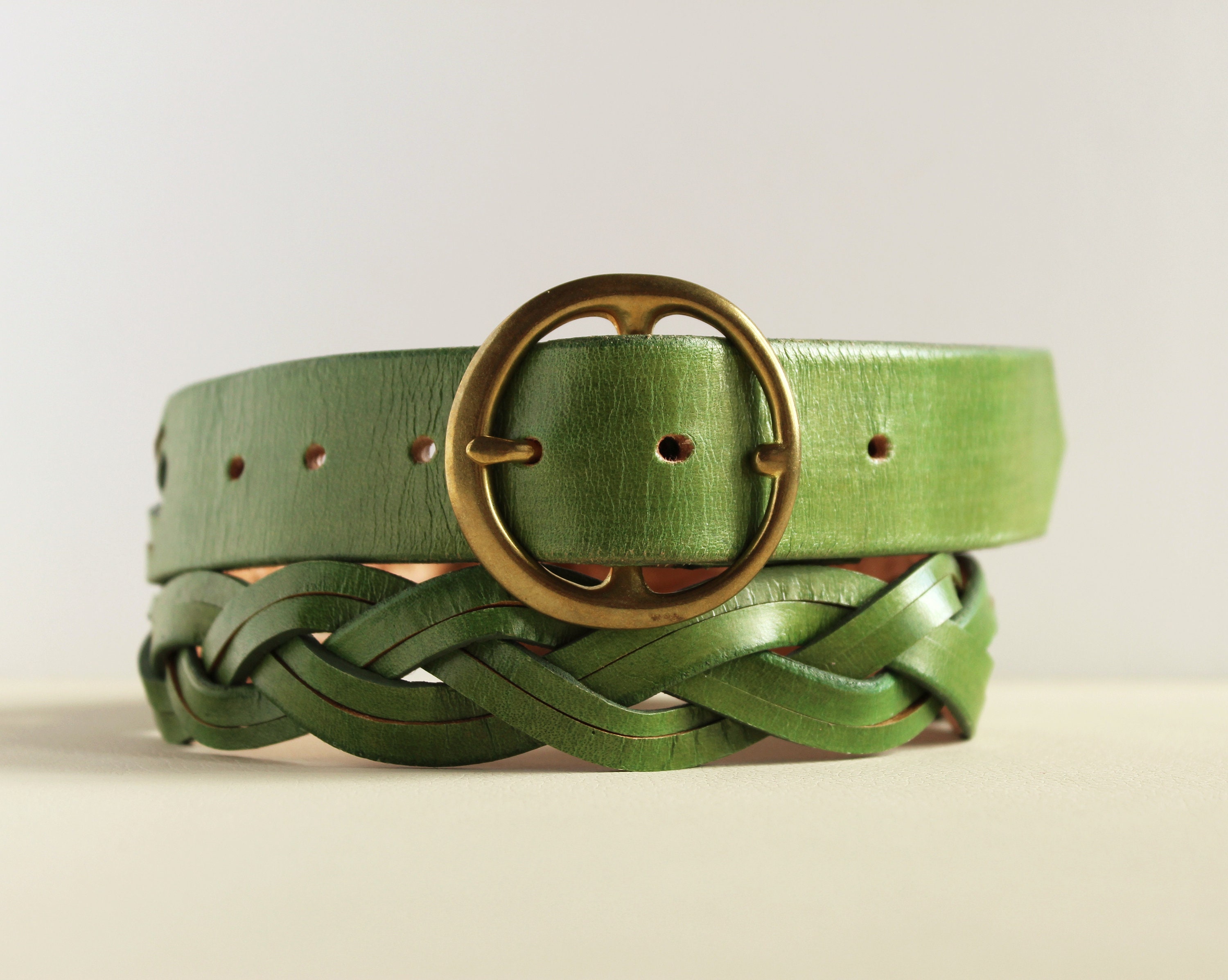  Dark Green Braided Belt