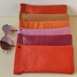 Custodia per occhiali in pelle per donna, Custodia morbida per occhiali, Custodia per occhiali da sole con chiusura a pressione, Astuccio per occhiali, Custodia per occhiali da sole, Regalo di compleanno per gli amici,