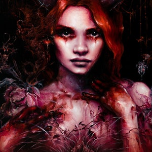 Darkling [Print] Fine Art Oil Painting, Gothic Occult