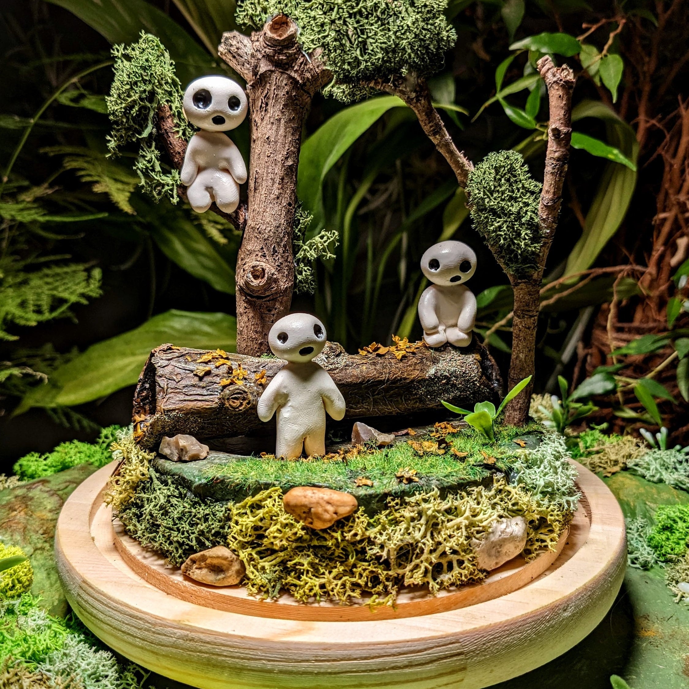 A set 5 Totoro and Girl Picnic Figurine , Studio Ghibli Fairy Garden  Supplies Neighbor Miniature Tiny Terrarium DIY Accessories