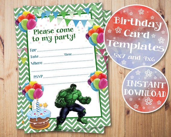 hulk birthday invitation hulk fill in invitations hulk blank etsy