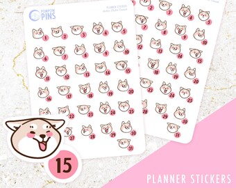 Foglio di adesivi Kawaii Cream Shiba Inu - Decorazioni per agenda con simpatici cani | Adesivi per scrapbooking e bullet journal